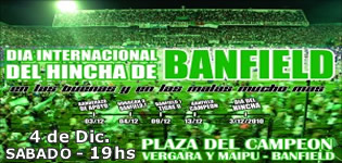 Dia del Hincha de Banfield - Dia Internacional del Hincha del Club Atletico Banfield - CAB - 3 de Diciembre - Plaza de los Campeones en Banfield Este