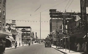 Calle Maipú de la ciudad de Banfield por el año 1950