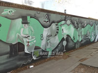Murales Artisticos sobre calle Larroque en Banfield Oeste
