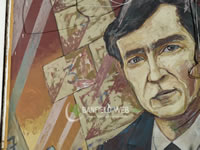 Mural en Homenaje a Julio Cortazar en la Escuela N° 31 de Banfield Oeste