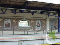 Murales del andel de la estacion de Banfield con los famosos y personas ilustres de la ciudad