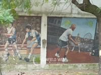 Murales Artisticos sobre calle Larroque en Banfield Oeste