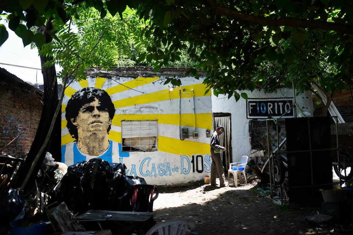 Mural de Maradona en Villa Fiorito, Lomas de Zamora